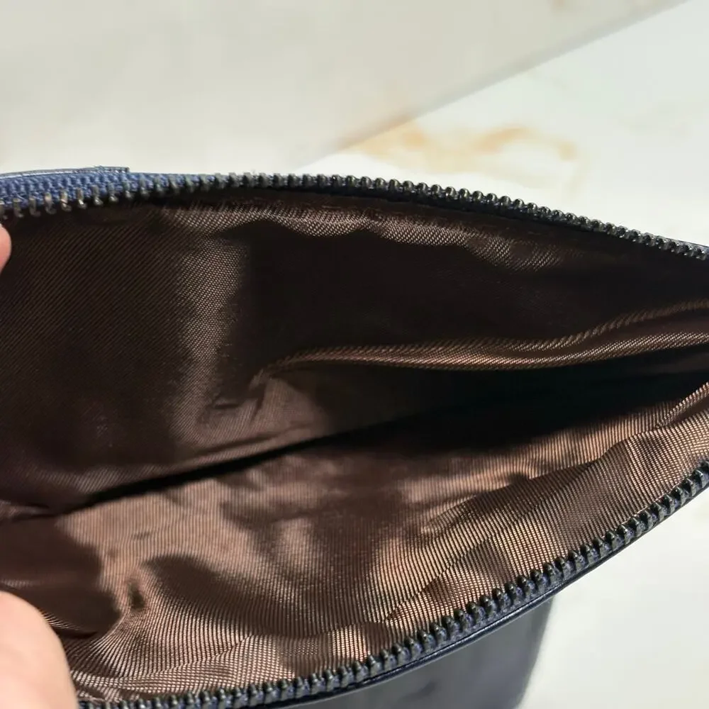 Roulens Blue Leather Wallet Snap Closure Zip‎ Pockets ID Card Holder 7